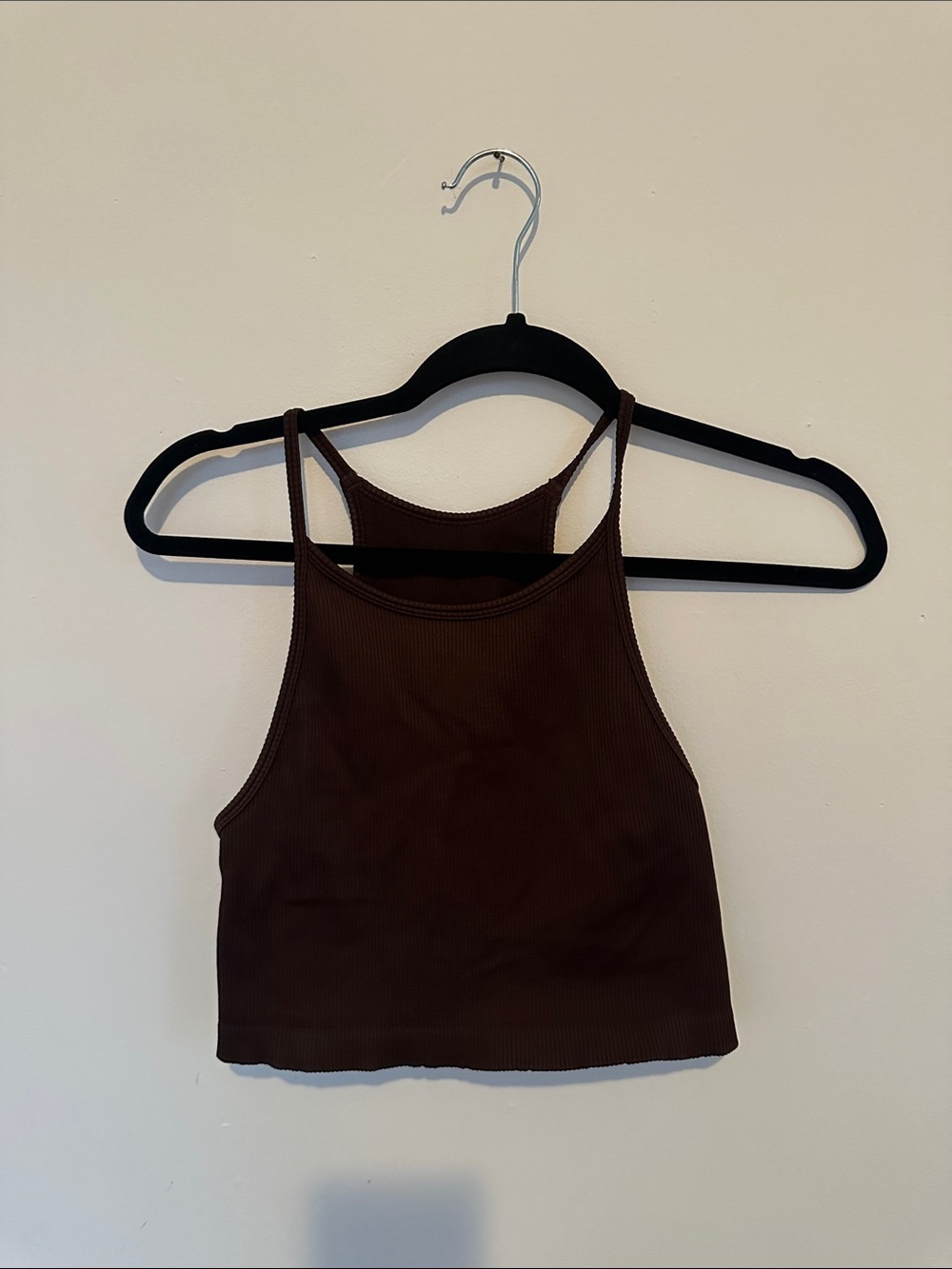 GAP fit Brown Ribbed Cropped Tank Top